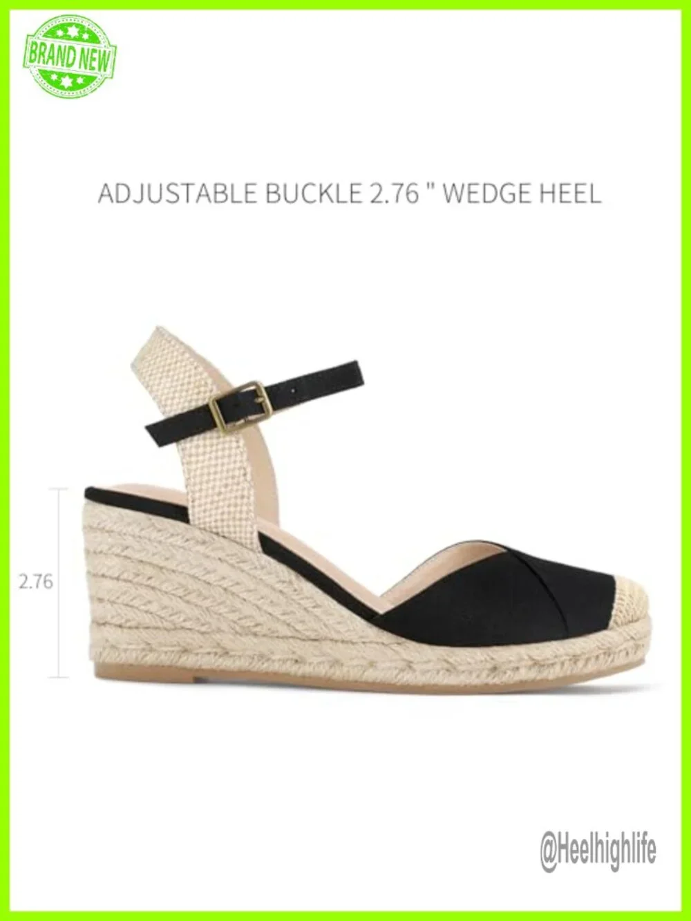 Womens Espadrille Wedge Sandals Closed Toe Platform Summer Shoes Buckle